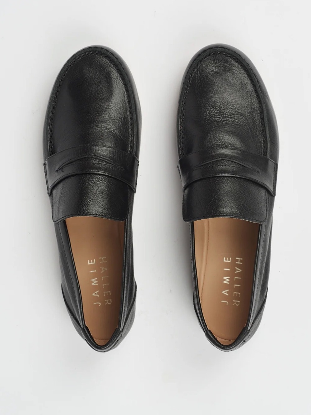 Jamie Haller The Penny Loafer Black Leather Women's Slip-On Flats 38
